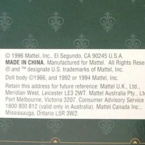 1996 Hallmark BARBIE YULETIDE ROMANCE BOXED Mint #3 In Holiday Traditions Series - Picture 4 of 7